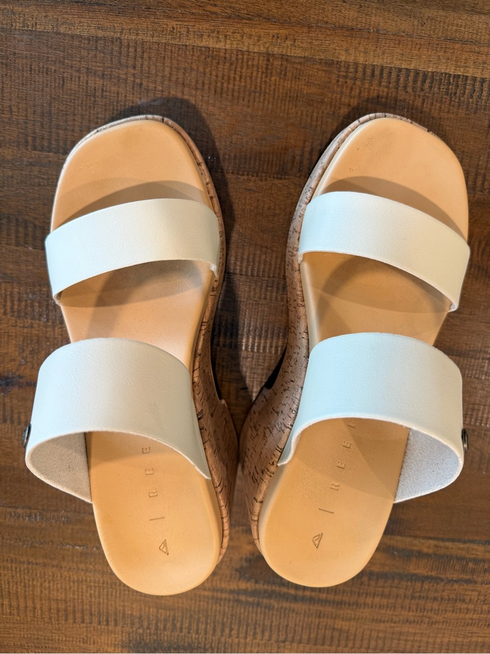Reef Ibiza White Double-Strap Cork Wedge Slides